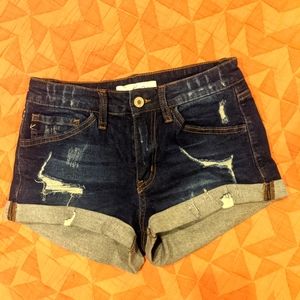Dark wash Denim short shorts